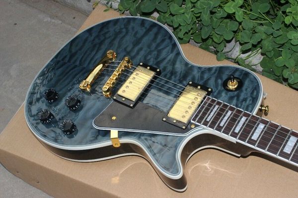 

diy brand new grey big flower 6 string electric guitar