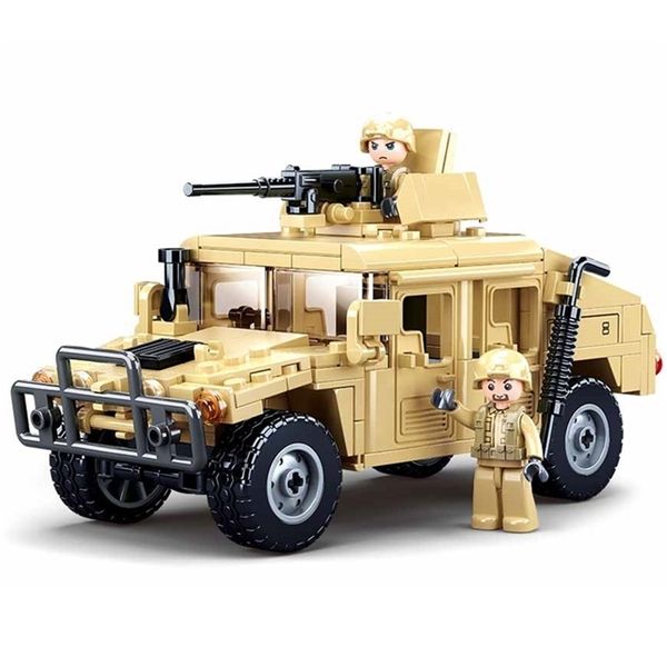 SLUBAN WW2 Militär Humvee H1 Armee Freunde Auto Mould King Bausteine Klassische Moc Blöcke Action-figuren Spielzeug Jungen Geschenk 220715