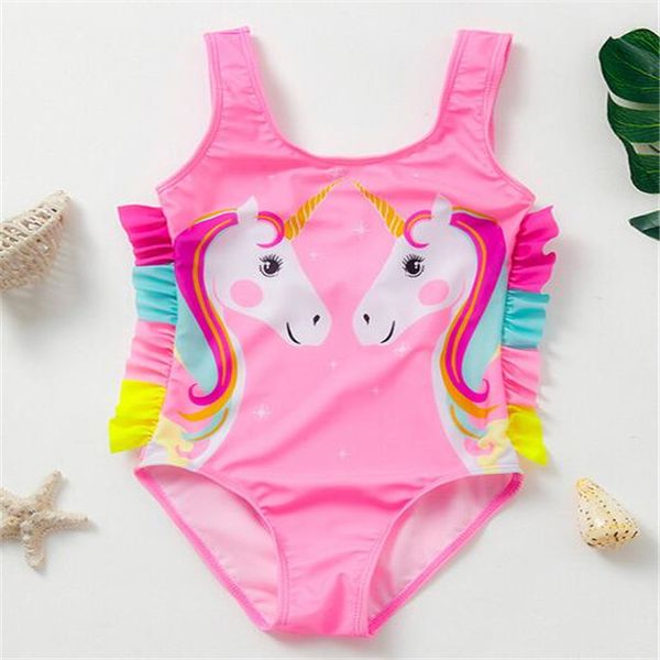 Kinder Bademode Mädchen einteiliger Bikini Schwimmen Kleinkinder Baby Badeanzug Cartoon Kinder Kleidung Badeanzüge