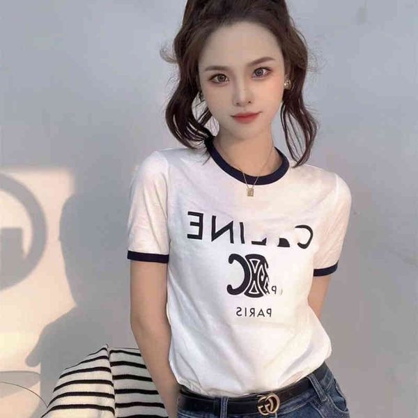 

2022c factory direct sale trendy brand men's t-shirts women's spring and summer c short sleeve round neck cabinet, White