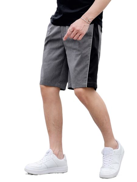 

men contrast side seam flap detail shorts m1s9#, White;black