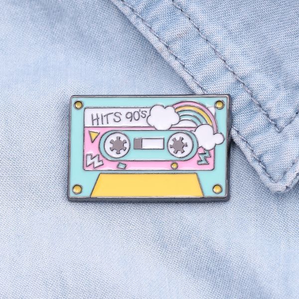 

rainbow music brooch cute anime movies games hard enamel pins collect cartoon brooch backpack hat bag collar lapel badges, Blue