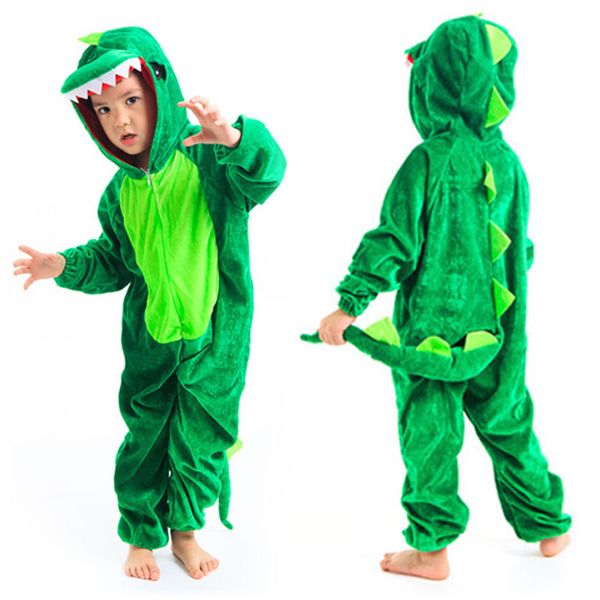 

cute kids animal dinosaur kugurumi costume cosplay boys child green black kindergarten school party student game role play suit, Blue