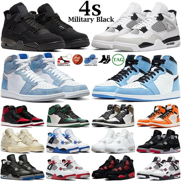 

men basketball shoes 4 4s women military black cat sail red thunder university blue white oreo cool grey pine green chicago unc hype royal m