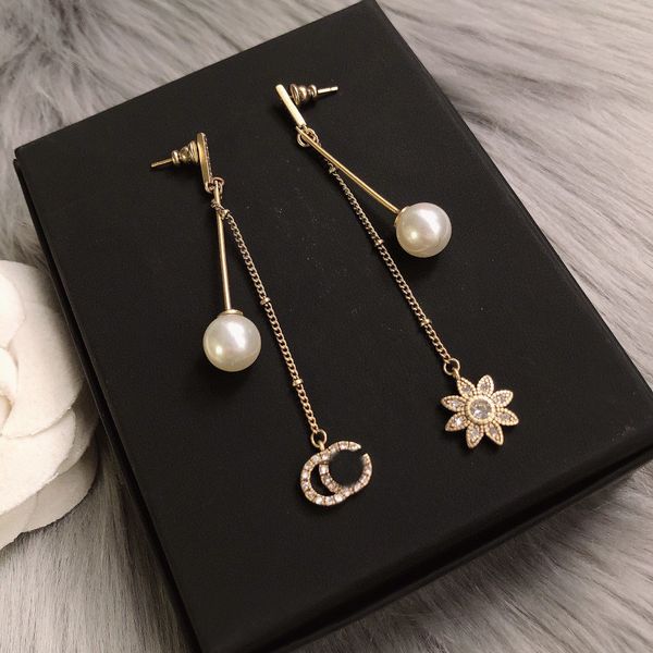 

letter stud earrings long drape earrings wedding jewelry accessories, Golden;silver