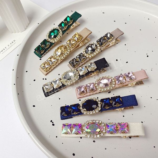 

alloy rhinestone duckbill hair clip fashion hair accessories for women trendy temperament hairpin girl, Slivery;white
