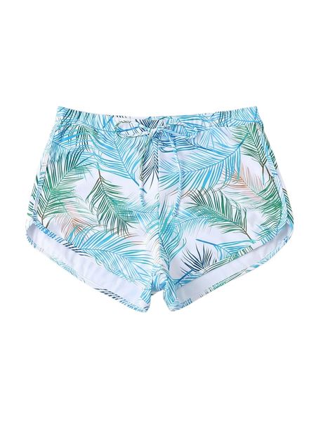 

plus tropical print tie front bikini bottom b4sy#, Black