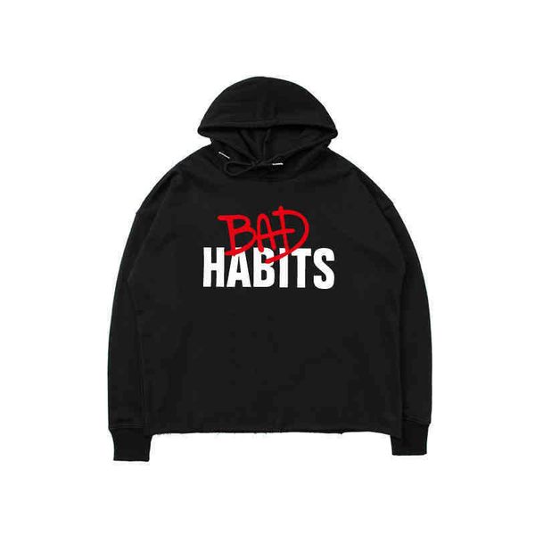 

mens hooded vlones big v loose oversize beautiful fashion printing trend versatile hooded pullover without hem long sleeve sweater men, Black