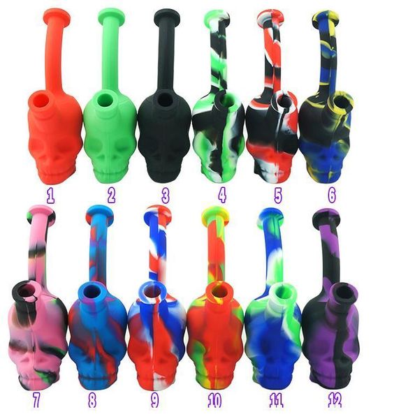 Bonicone Bong Silicone Tubuhs com tigela de vidro e bubblers bruscos do tronco de downstre Viagem Bongs Dab Rig Bubbler Gift Box