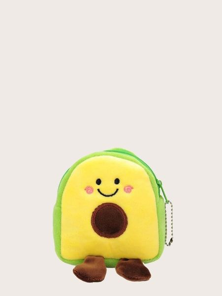 

kids avocado shaped color block wallet she, White
