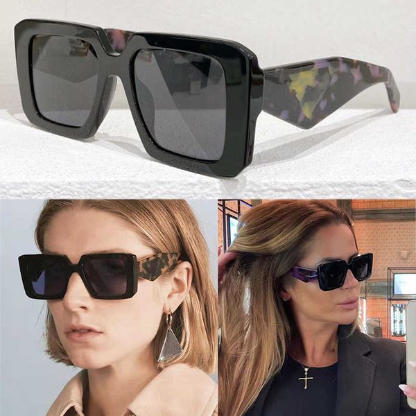 

popular brand symbol luxury designer sunglasses mens womens spr 23y thick plate frame unique triangle temple design with, White;black