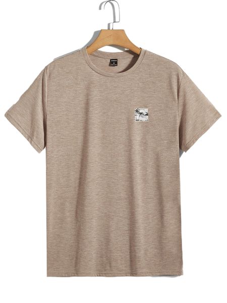 

men coconut tree & letter graphic tee y88y#, White;black