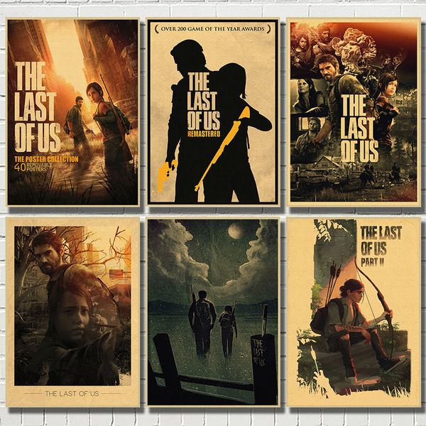The Last of Us gioco Arredamento per la casa decorazione Kraft Game Poster Disegno nucleo Adesivi murali 220716