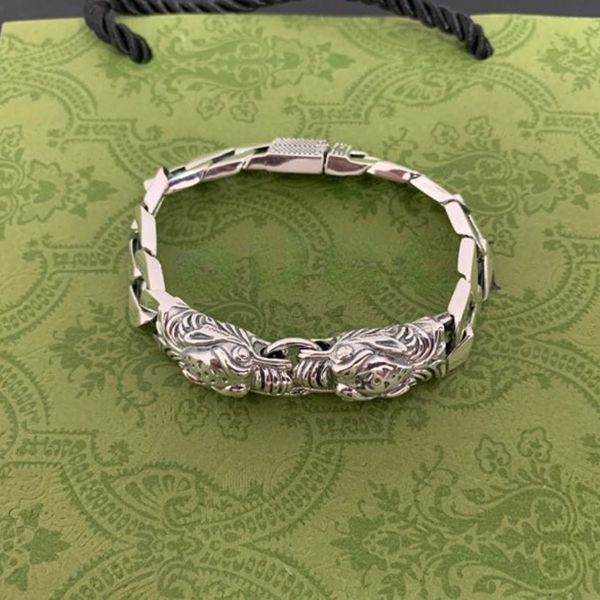 

2022 brand new bracelet domineering men's retro tiger silver bracelet