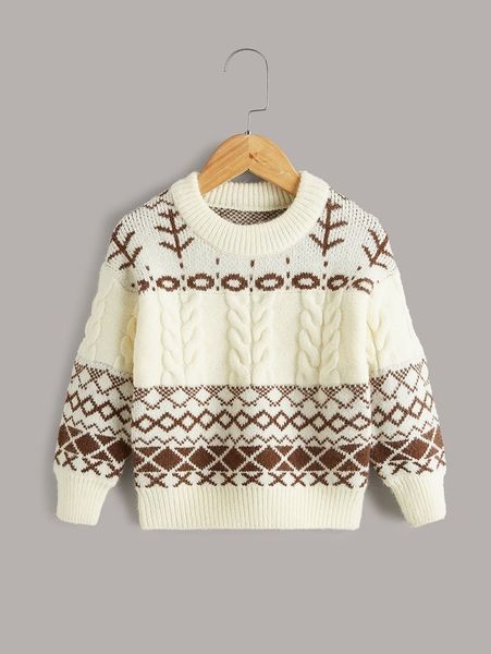 

toddler boys argyle pattern cable knit drop shoulder sweater she01, Blue