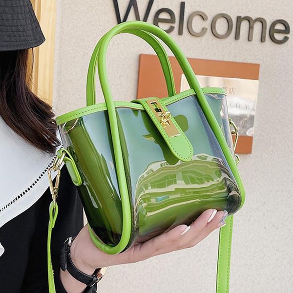 Bolsas de noite manusear bolsas transparentes PVC Jelly Bag 2022 Summer Meni Mini Crossbody Ladies Travel Messenger Bagsevening