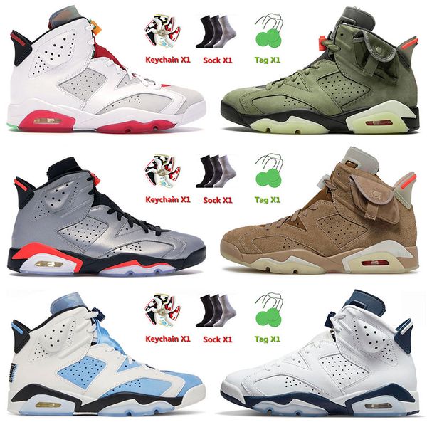 

fashion 2022 mens basketball shoes 6 6s vi cactus jack hare jumpman british khaki unc midnight navy carmine men women trainers sneakers 36-4