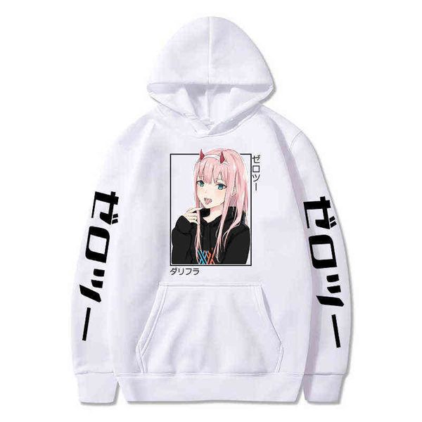 

anime darling in the franxx zero two hoodies harajuku casual streetwear graphic sweatshirts hoodies g220429, Black