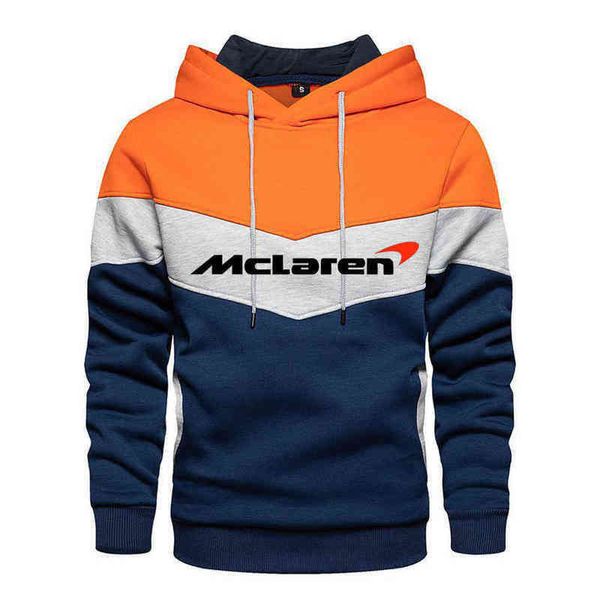 

hoodie sambungan baru musim semi dan gugur pakaian balap mclaren atasan f1 pria sweter kasual pullover ukuran besar formula one, Black