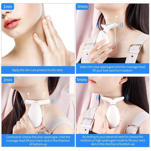 

anti aging neck lifting beauty device skincare face neck skin tightening anti wrinkle ems thermal vibration facial massager perf