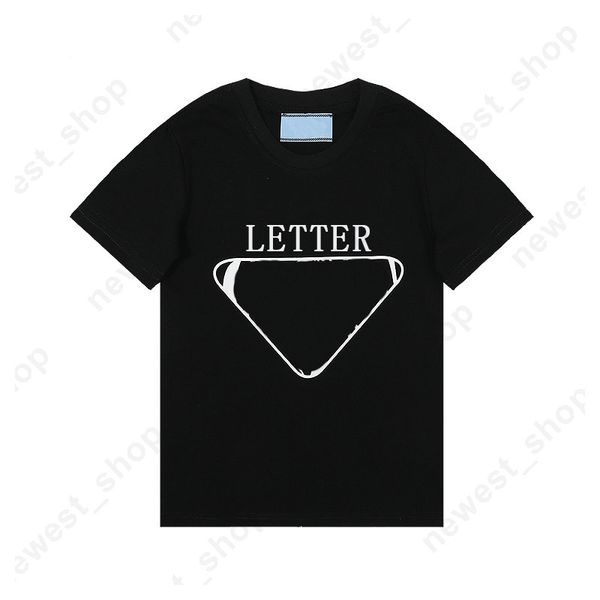 

children designer paris kids t shirt t-shirt tee triangle letter print boys girls clothing green striped short sleeve geometr249k, Blue