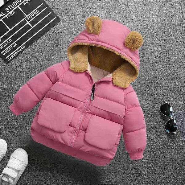 

winter cotton coat long sleeves solid children coat for boy girl autumn baby girl toddler coat keep children running 2022 j220718, Blue;gray