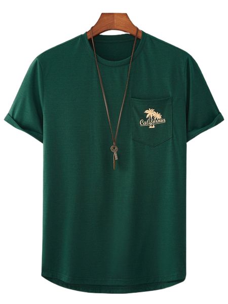 

men tropical & letter graphic tee 310q#, White;black