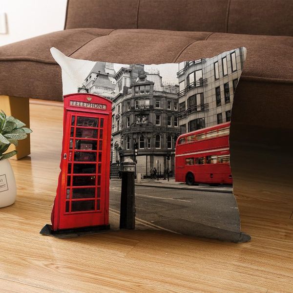 Almofada/travesseiro decorativo amor de lado London Red Print Prophase Fauxlinen Pillows Flag britis