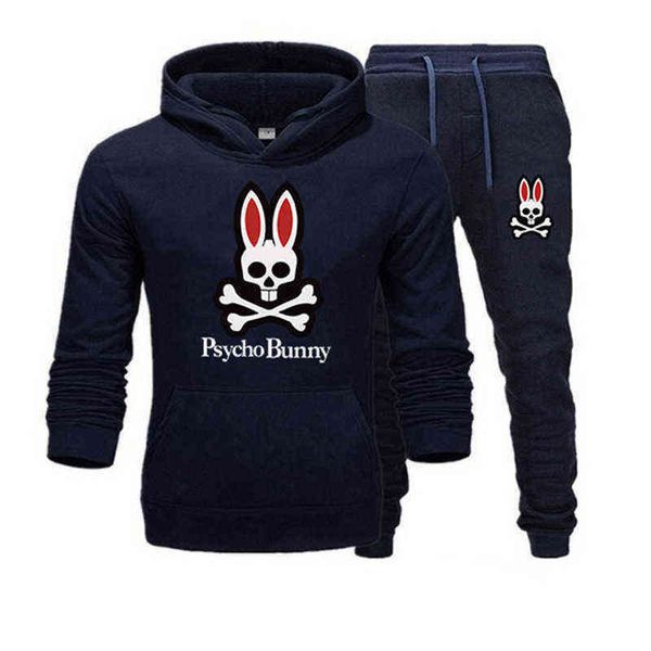 

2021 men tracksuits male hoodies and pants long sleeve psycho jogging suits bunny streetwear athletic sets autumn, Gray