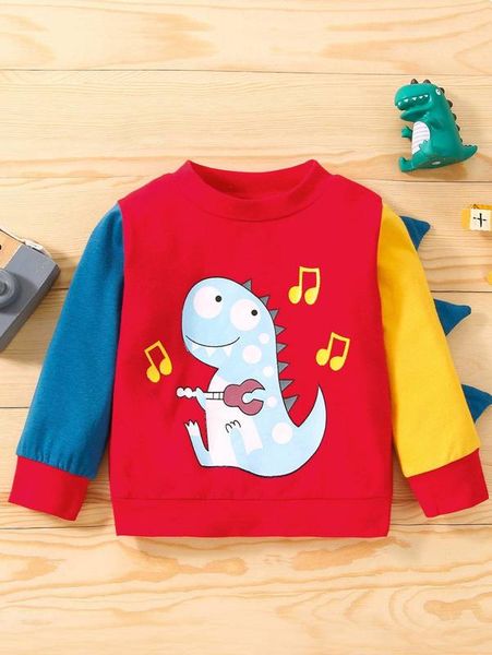 

baby cartoon graphic 3d patched colorblock sweatshirt she, Black