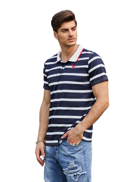 

men color block dinosaur print polo shirt 22zd#, White;black