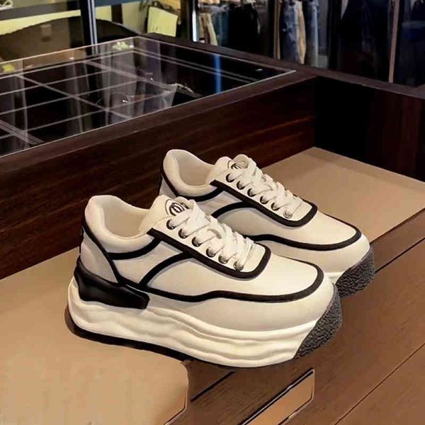 

dress shoes secret of heightening ~ xiaoxiangfeng korean dissolving shoes thick soled leather daddy women's ins net red sports casual 1, Black