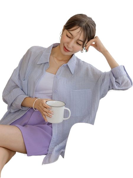 

dazy patched pocket drop shoulder shirt d8dg#, White