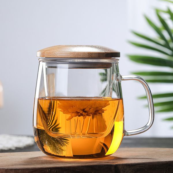 

new tea maker infusers filter inner glass tea separation cup household large capacity teapot 450ml