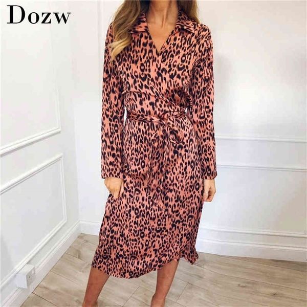 

women leopard dress bandage party long dresses vintage long sleeve beach chiffon dress sundress vestidos de fiesta 210414, Black;gray