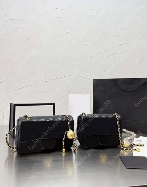 

woman crossbody chain bags wallet hardware genuine leather small golden ball handbags purses card holder metal pendant flap bag, Red;black