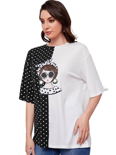 

pearls beaded figure and polka dot g1tu#, White