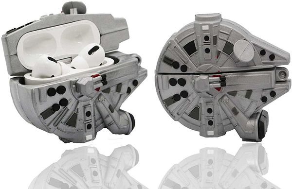 

airpods pro case cover,3d cartoon soft silicone protective cover millenium falcon fashion character silicone cartoon airpod skin fun funny