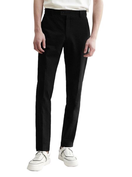 

men single button tailored pants n1hx#, Black