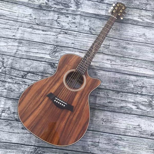 

classic folk guitar all acacia veneer rosewood fingerboard shell inlay moving tone