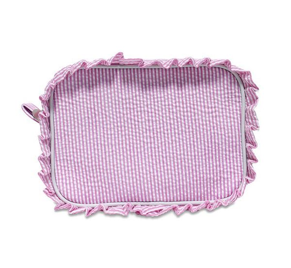 

50pcs cosmetic bags women seersucker rectangular lace wash bags