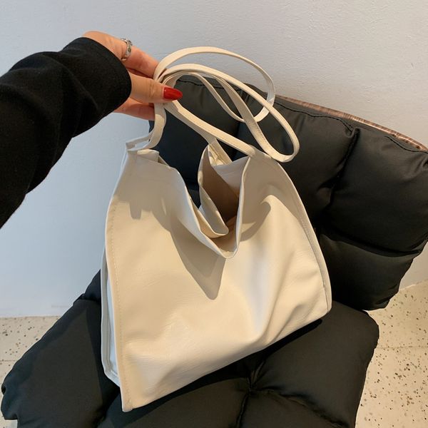 

fashion simple solid womens shoulder bag high-quality large-capacity pu handbag woman designer brand casual women tote bag