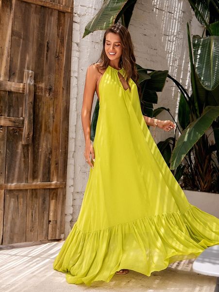 

love&lemonade tie backless halter dress t3ii#, Black;gray