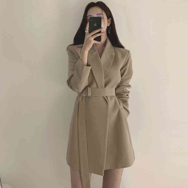 

women's suits & blazers [ewq] autumn korean chic long sleeve simple loose ladies office coat sweet women jacket outwear khaki cc6c, White;black