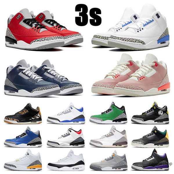 

2021 bred patent jumpman 3 classic basketball sports shoes varsity royal georgetown racer blue unc tinker white men women sneakers trainers