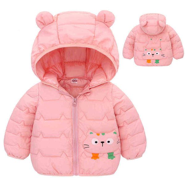 Ragazze Ragazzi Cappotto 2021 di Modo di Inverno Del Bambino Del Fumetto Orso Cappotto di Spessore Bambini Con Cappuccio Giubbotti Per Bambini Autunno Caldo Giubbotti J220718