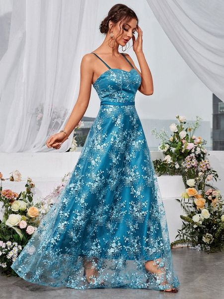 

floral embroidery guipure lace maxi cami dress n0ls#, Black;gray