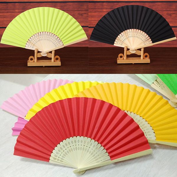 Summer colors Party Decoration and Held Fan Blank White DIY Paper Bamboo Folding for Hand Practice Calligraphy Painting Drawing Wedding Party Gifts