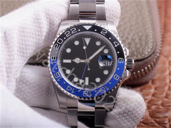 

super n factory mens watches v9 version 904l 40mm automatic cal.3186 watch blue black ceramic gmt batman dive 116710 wristwatches, Slivery;brown