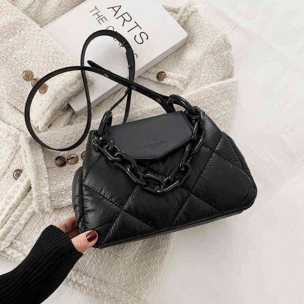 

kawaii tote bag 2022 hit winter pu leather padded quilted women's designer handbag luxury brand chain shoulder crossbody bags g220422